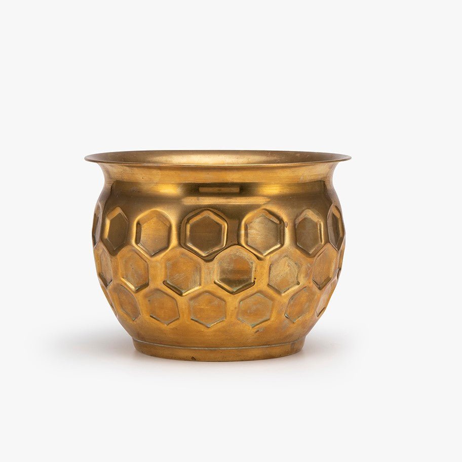 Brass Hexagonal Planter - The Finishing Store South Africa