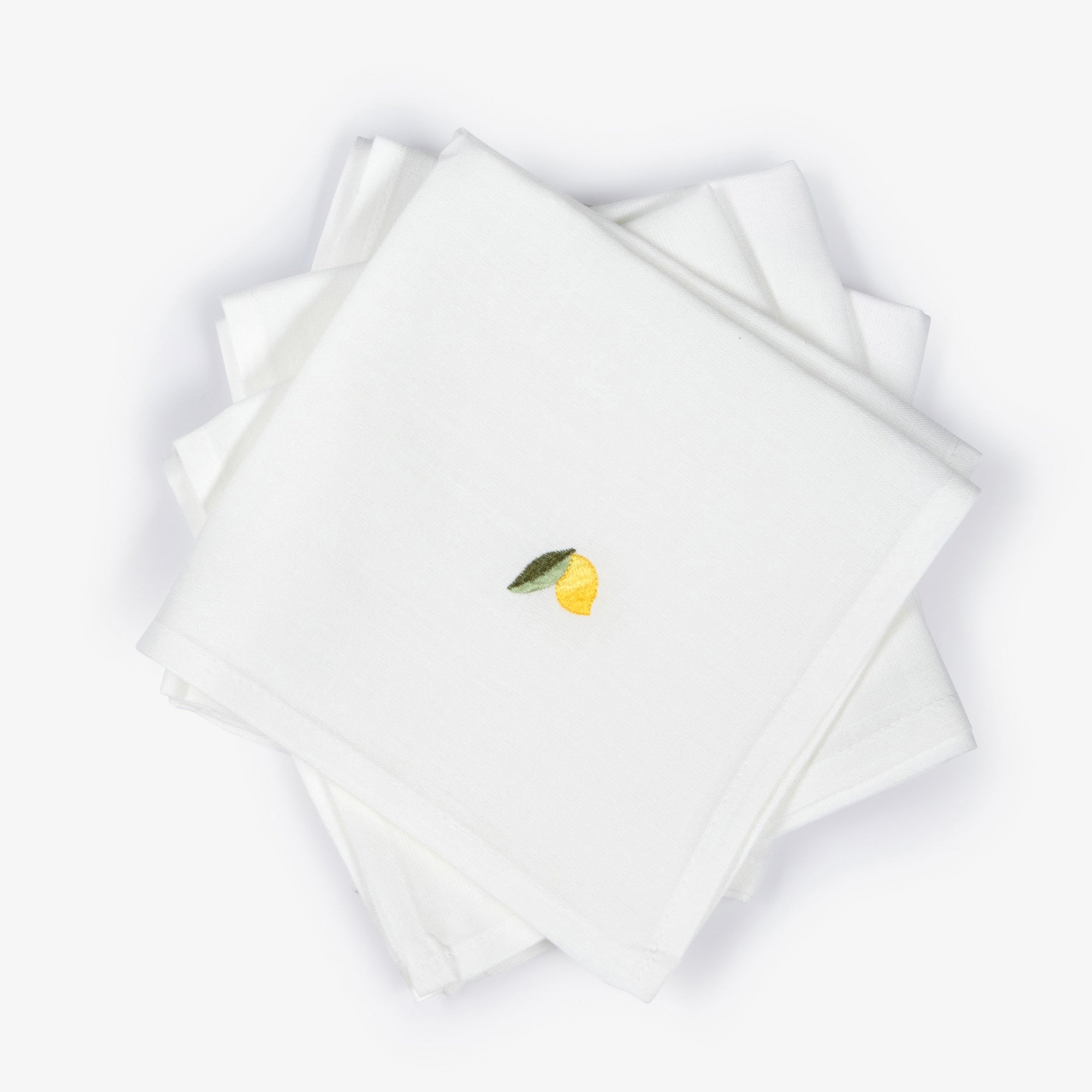 Lemon Cotton and Linen Blend Napkins, Set of Four - The Finishing Store South Africa