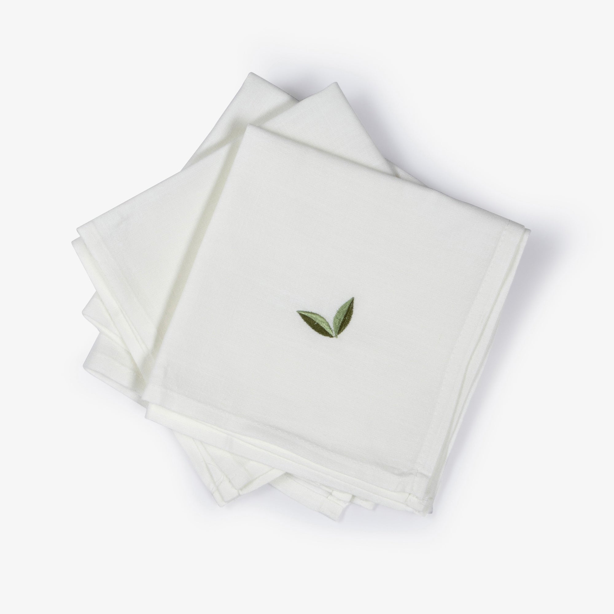 Olive Cotton and Linen Blend Napkins, Set of Four - The Finishing Store South Africa