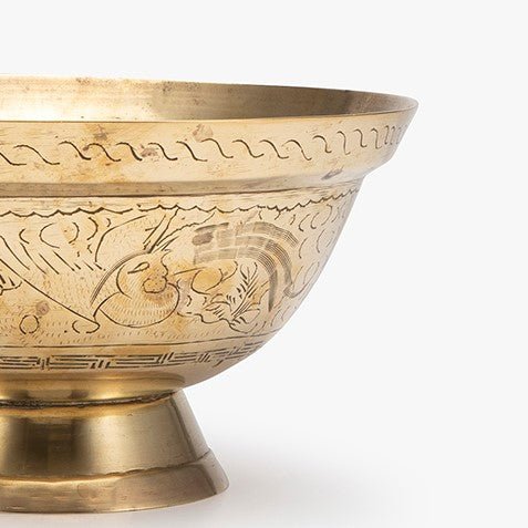 Solid Brass Footed Bowl - The Finishing Store South Africa