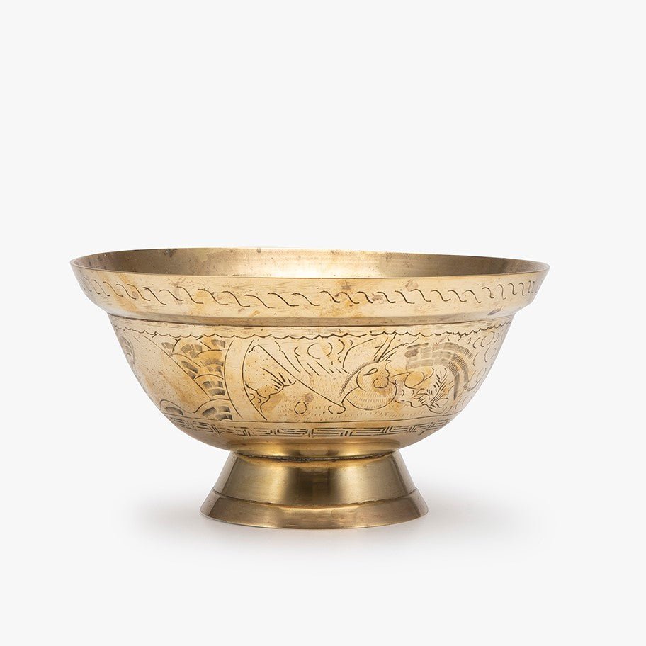 Solid Brass Footed Bowl - The Finishing Store South Africa